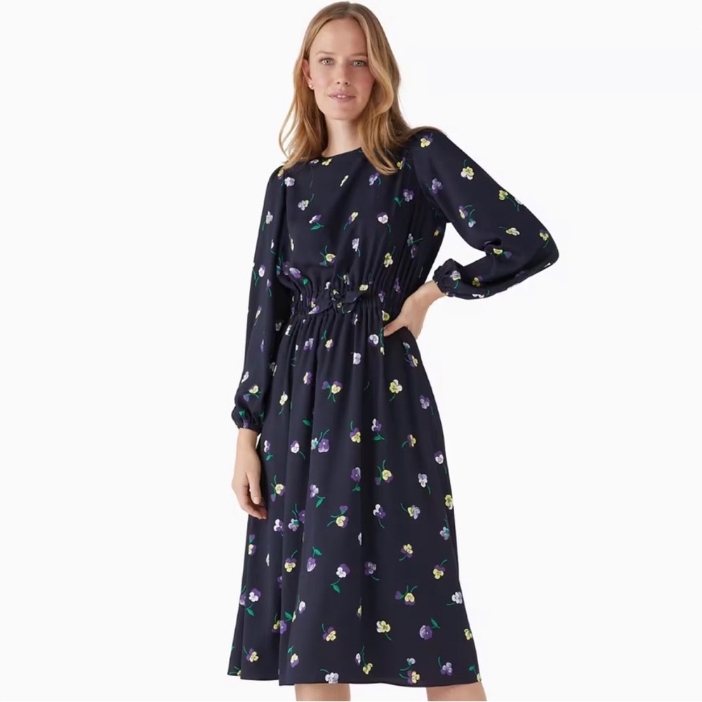 Kate Spade Surprise Pansy Toss Midi Dress
